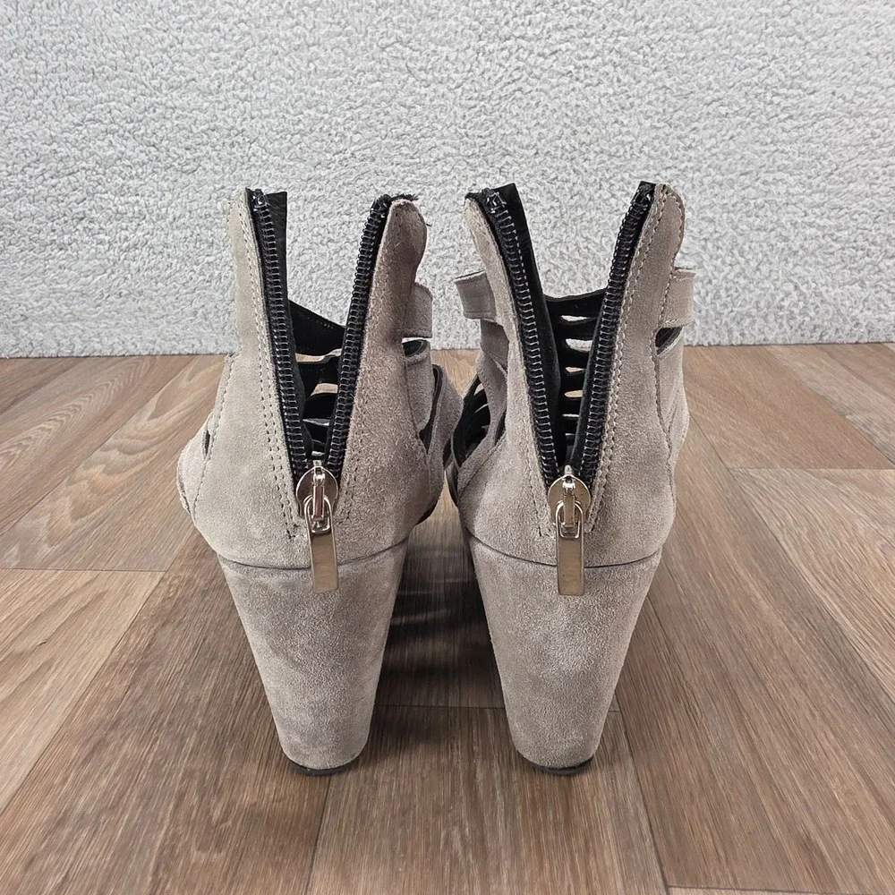 CORDANI Gray Suede Strappy Platform‎ Wedge Heels Sandals Shoes Italy Size 39